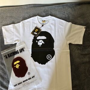 Bape White Tee with Black Graphic
